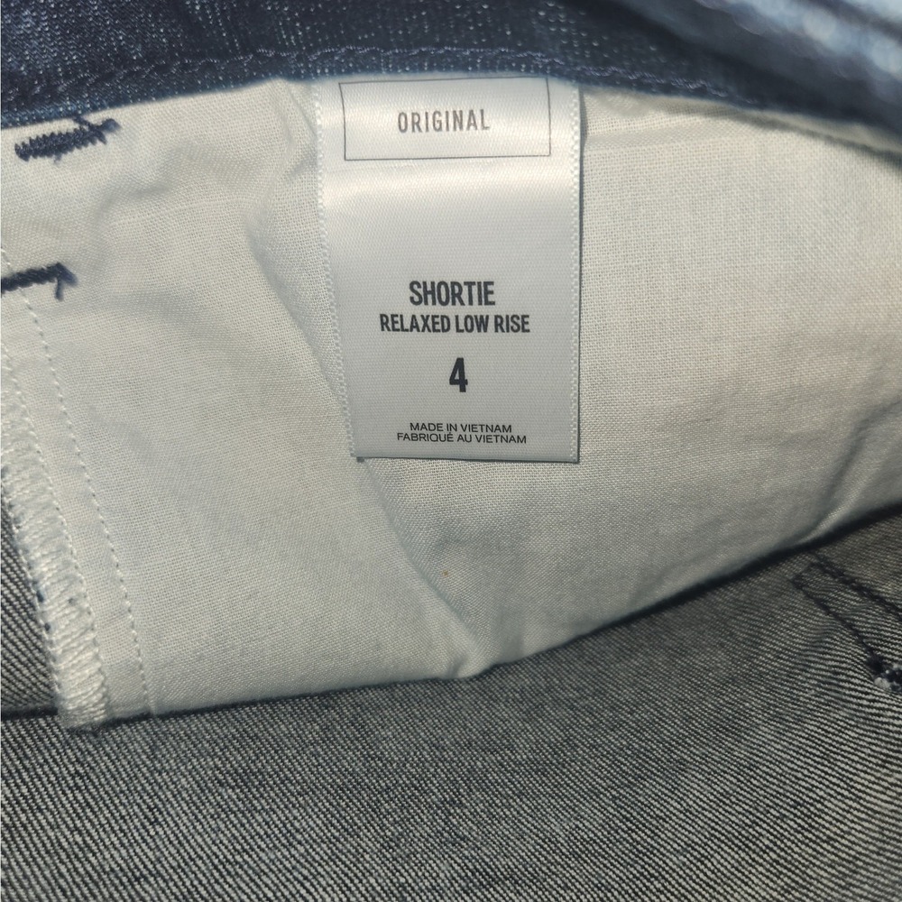 EXPRESS Rainbow Stripe Relaxed Low Rise Denim Shortie Shorts Size 4 NWT - Picture 9 of 10